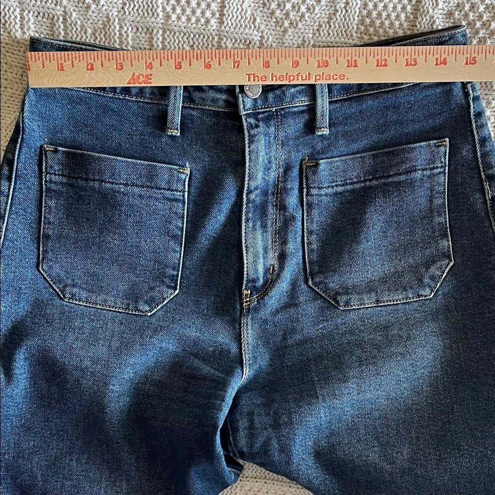 Just Black Denim The Sailor Pocket Wide Leg in Dark Denim Sz 29 USA - Picture 5 of 12